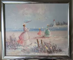 Buy J. Miller Oil Painting Edwardian Beach Scene • 5£
