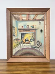 Buy 19th Century Oil On Canvas Interior Scene With Fireplace • 124.76£