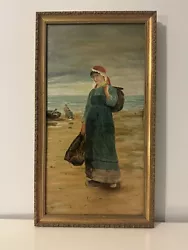 Buy Antique Oil On Canvas A Fishwife (after Nina Anderson 1836-1938 ) • 195£