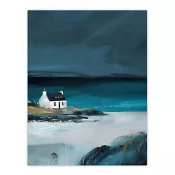 Buy Scottish Cottage On Coast Timeless Oil Painting Wall Art Poster Print • 18.99£