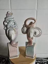 Buy Galos Porcelain Ceramic Glazing Art Deco Women La Poesia La Ganza Pair • 34.99£