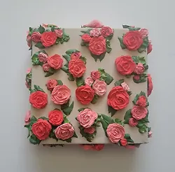 Buy Art Handmade Sculpture Painting On Canvas Texture Flowers Colorful 3D 6x6 Inch • 53£