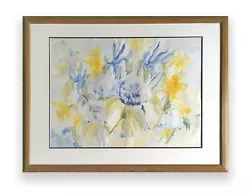 Buy J Dawson Very Large 102cms Vintage Original Watercolour Painting - Flowers • 85£
