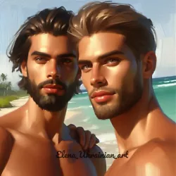 Buy Oil Painting Gay Interest Digital Image Picture Photo Wallpaper Background Guys • 1.39£