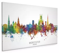 Buy Worcester Skyline, Poster, Canvas Or Framed Print, Watercolour Painting 8889 • 33.99£