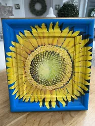 Buy Sunflower Painted On Wood Picture Frame. Vibrant Stunning Very Boho • 25£