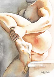 Buy PRINT Of Original Art Work Watercolor Painting Gay Male Nude  Come Close  • 17.70£