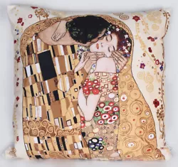 Buy Art Nouveau Pillow Climt The Kiss Decorative Pillowcase Velvet Pillowcase 50x50 Cm New • 25.54£