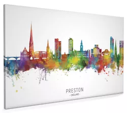 Buy Preston Skyline, Poster, Canvas Or Framed Print, Watercolour Painting 23092 • 14.99£