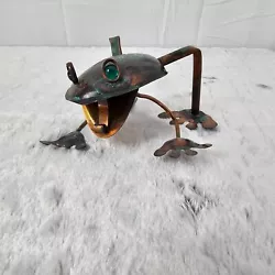 Buy Metal Welded Copper Frog Statue Brass Colored Bendable Outdoor Garden Decor 5x6 • 28.50£