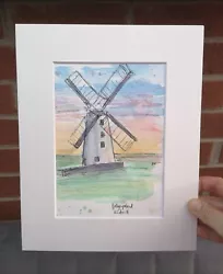 Buy Ballycopeland Windmill Millisle Watercolour Illustration In Mount.  • 29£
