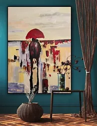 Buy Richter Original Abstract Oil Painting 120x90x 1.2cm On Canvas London Rain Love • 350£