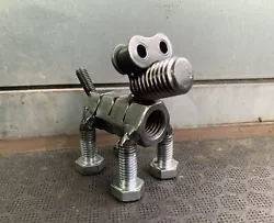 Buy Scrap Metal Art, Dog Canine Figurine Welded From Nuts And Bolts Handmade • 14.95£