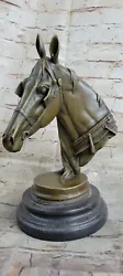Buy 100% Solid Bronze Arab Stallion Horse Head Bust Sculpture Ornament Figurine Sale • 101.70£