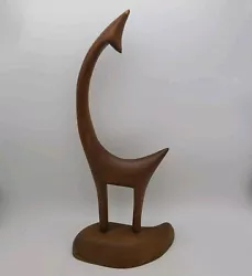 Buy Larry Hirsch Wooden Giraffe Sculpture 17-1/2  Vintage Art Deco Minimalist Signed • 28.59£