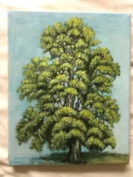 Buy Original Painting Art Green Tree On Canvas 8 X 10 In • 28.54£