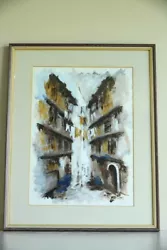 Buy Continental Street Scene Framed Painting Artwork • 95£