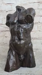Buy Bronze Sculpture Statue Signed Abstract Modern Art Male Nude Torso Hot Cast Sale • 391.18£