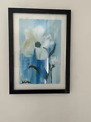 Buy Blue Flower Painting In A Black A4 Frame • 5£