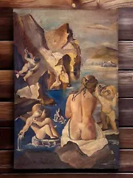 Buy Salvador Dali Artist Oil Painting Canvas Signed Stamped Hand Handmade Vintage • 115.92£