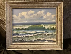 Buy Seascape Painting Waves Breaking Clouds Sky • 36.76£
