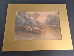 Buy Antique Vintage TH Thomas Harrison Wilkinson Sheep Road Watercolor Art Painting • 122.53£