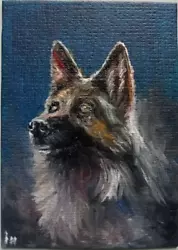 Buy ACEO Original Painting Dog Art Card 100% Hand Painting IH • 9.79£
