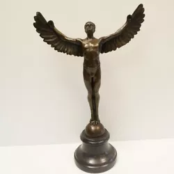 Buy Statue Icarus Naked Art Deco Style Art Nouveau Style Bronze Signed Sculpture • 207.43£