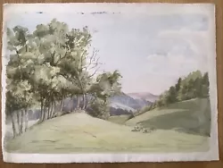 Buy RURAL LANDSCAPE.  Watercolour, Dated 1860 • 25£