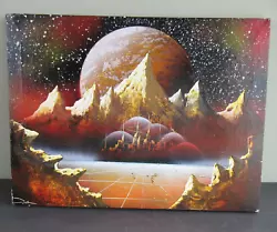 Buy Original Acrylic On Canvas Painting Of Sci-Fi Space Fantasy Scene • 25£