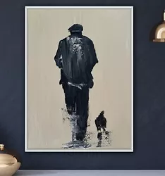 Buy L.S. Lowry Style Original Oil Painting On Canvas 30x40cm Man And A Dog ‘Pals’ • 165£