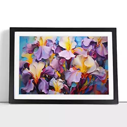 Buy Iris Flower Abstract No.2 Framed Wall Art Poster Canvas Print Picture Painting • 14.95£
