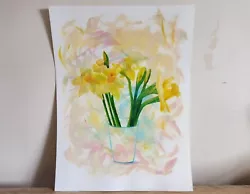 Buy Daffodils Flowers Painting Floral Artwork Original Flower Painting Floral Art • 20£