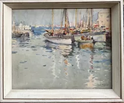 Buy Harry Wanless (British B.1872) Fishing Boats In Brixham, Watercolour Signed • 296£