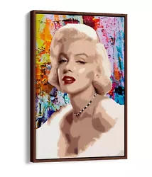 Buy Marilyn Monroe Pop Art Rainbow Paint Drip Float Effect Canvas Wall Art Pic Print • 24.99£