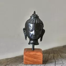 Buy Vintage Bronze Buddha Head Bust Sculpture 8.5” Tall • 56.27£