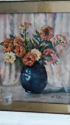 Buy Winston Churchill Oil Painting Flowers In A Vase Still Life • 10,000£