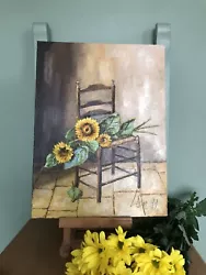 Buy 1990s Original Stretched Canvas Over Board Oil Painting, Sunflowers  • 15£