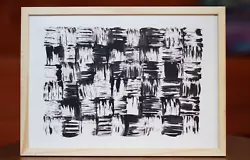 Buy Black And White Minimalist Painting On Paper | A4 Size, Easily Framed • 12£