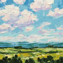 Buy Small Landscape Oil Painting Original Cloud Painting Midwest Art Palette Knife • 40.44£
