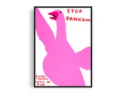 Buy David Shrigley - Stop Panicking, Giclee Print, Funny Poster, Goose • 14.94£