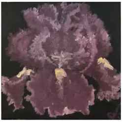 Buy Original Dutch Iris  Purple Flower Flowers Acrylic Painting Botanical • 19.57£