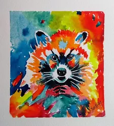 Buy Original Watercolour '.  ' Raccoon ' • 20£