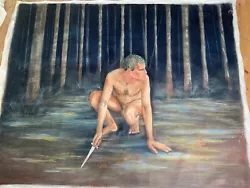 Buy Large Oil Painting On Canvas Naked Male Study In Woods 7ft X 6ft Gay Art Nude • 137.88£