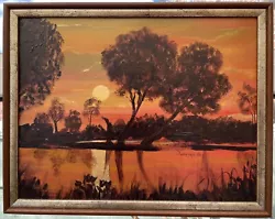Buy Signed Original Art Painting By S A Jakeman 1984 “reflections” Sunset • 30£