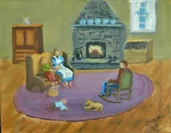 Buy HOME SWEET HOME  Fireplace, Family , Country Home, Original Painting By Jim Deck • 77.47£