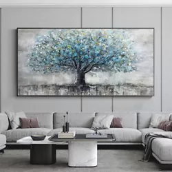 Buy Mintura Handpainted Tree Oil Paintings On Canvas Modern Home Decoration Wall Art • 82.95£