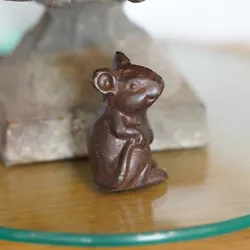 Buy Cast Iron Sitting Mouse | Metal Statue Animal Home Garden Ornament Sculpture • 15.99£