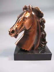 Buy Bronze/Brass On Granite Horse Head Sculpture • 85.37£