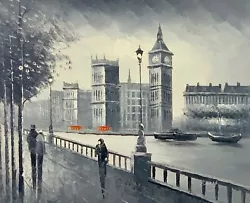 Buy London Southbank View Oil Painting /Stretched Painting/Framed Painting • 95£